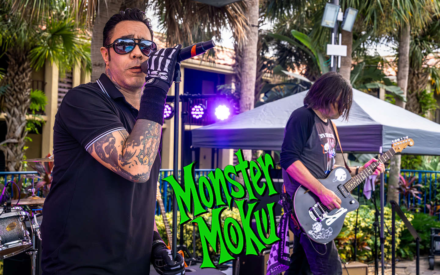 Poolside band performance at Monster Moku