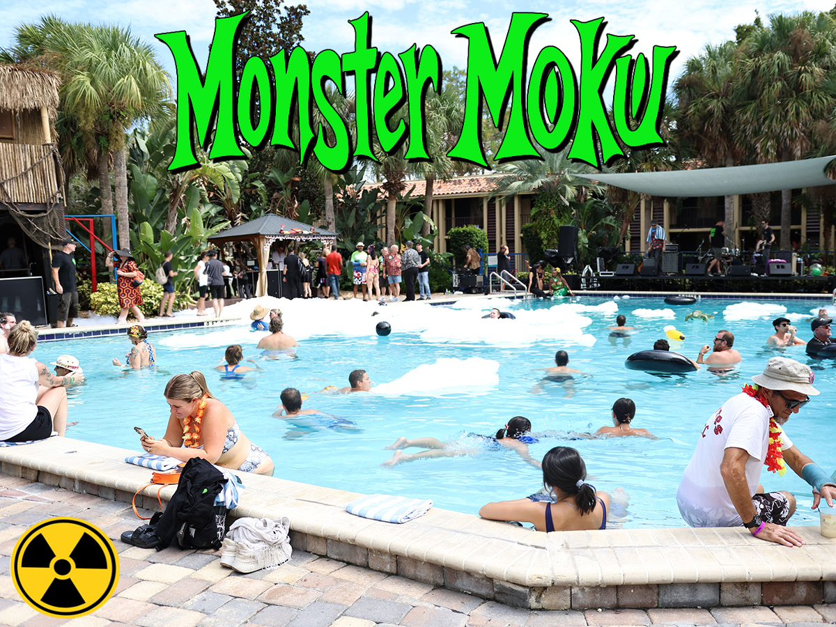 Monster Moku guests enjoying the resort pool party