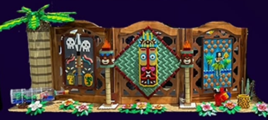 Greater Florida LEGO Users Group tropical tiki bar display