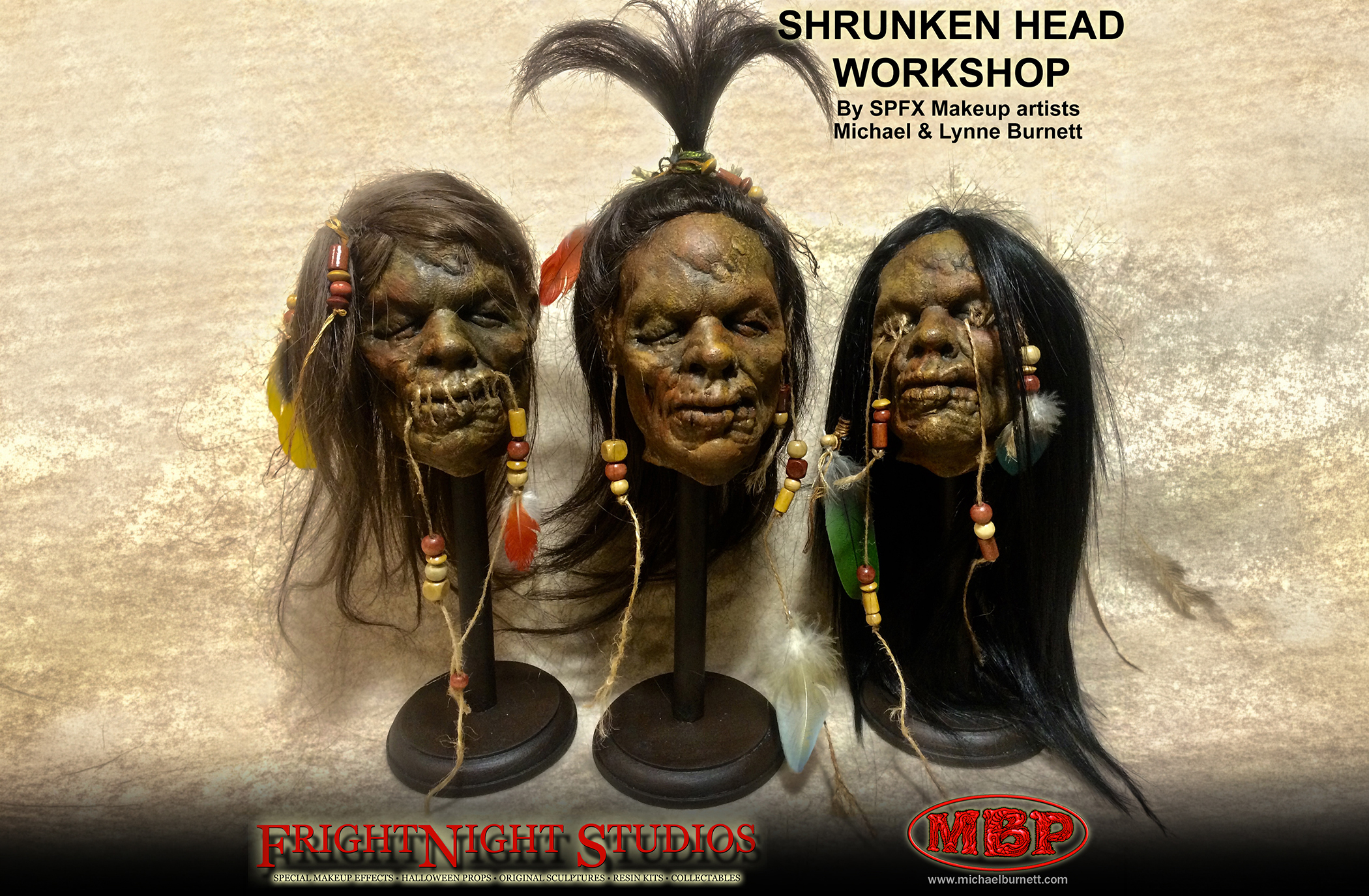 Shrunken head prop workshop with Michael and Lynne Burnett